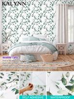 Vinyl Green Leaf Peel and Stick Wallpaper Self Adhesive Contact Paper Removable Waterproof Wallpaper For Furniture Renovation 3FTx17in(1mx45cm)