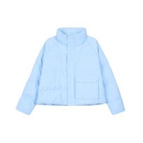Jordan Flight Logo Embroidered Stand Collar Zip Water-Resistant Cotton Jacket Women Outerwear Ice-Blue DR0547-411 S