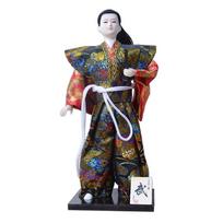 Traditional Japanese Samurais Dolls with Kimonos Figurine in Kimonos for Decoration