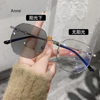 Luxury Photochromic Minus Diopter Glasses Anti-blue Light Color Changing Sunglasses for Women Myopia Eyewear 0