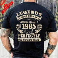 Vintažinė gimtadienio dovana vyrui 1985 m. 40-asis medvilninis marškinėlis Legendos gimė 1985 m. Tobulas vyriškas marškinėlis Streetwear Hipsterių marškinėliai... S įvairiaspalvis
