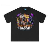Ratchet & Clank Rift Apart Tee 100%Cotton Shooting Game Print Round Neck T Shirt Summer High Quality Comfortable Tops - Men's... S įvairiaspalvis
