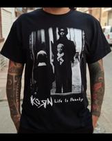 Vintažiniai Korn Life is Peachy marškinėliai Unisex Medvilniniai Juodi Marškinėliai Dydis S-5XL Unisex Marškinėliai XXXXL black