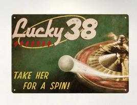 Lucky  Vintage Casino Roulette Aluminum Sign  Retro Game Theme Metal Wall ArtAluminum 20x30cm（7.8x11.8inch）