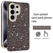 Blizgantis Bling MagnetinisTelefono Dangtelis Samsung Galaxy S26 Ultra S25 Plus S24 S23ultra, Galvanizuotas Bamperis, Kietas Dangtelis Galaxy S25 Ultra gray