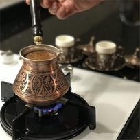18 uncijų varinis turkiškas graikiškas arabiškas kavos puodas su medine rankena (6 porcijos) Cezve Ibrik Briki Viryklės Kavos Aparatas China Mainland