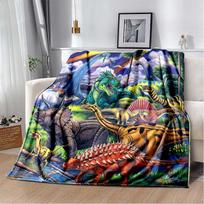Ugninis T-Rex Dinozauro Rašto Flanelinis pledas, Vaikams skirtas priešistorinis pledas 80cm x 120cm