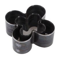 2 vnt. Gėlės odos pjovimo štampas Alloy Steel Aštri 4 lapų gėlės forma Odos tuščiaviduris perforatorius black