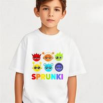 2026 Hot Sprunki Cartoon T Shirt Summer Kids Game Clothes Teen Boys Short Sleeve Tops Baby Girls Cartoon Children Clothing 150
