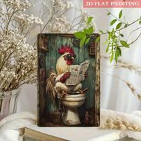 Juokingas metalinis tualeto ženklas Vintažinis vonios kambario dekoras Humoro sienos menas Dovana 20x30cm dangaus mėlyna spalva