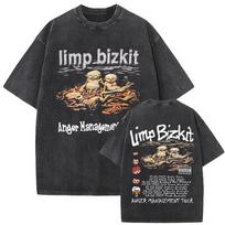 Skalbti Vintažiniai Limp Bizkit Grafiniai Marškinėliai Vyrams Moterims Hip Hop Atsitiktiniai Perd Trumpomis Rankovėmis Marškinėliai Unisex Gatvės Apranga#Spalva(6) - M... 4XL įvairiaspalvis