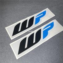 2X Automobilio stiliaus vinilinė juosta Motociklo pakabos amortizatoriaus lipdukas WP 390/690/1090/1190/1290 mėlynas 9x2.5cm
