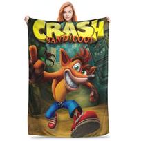 Crashs Bandicoots Cartoon Throw Blanket for Couch Video Game Soft Fuzzy Plush Blanket Multiple Sizes Bedspreads for All Seasons 130x150cm