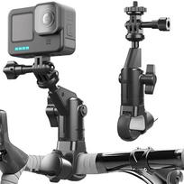 Motociklo Dviračio Laikiklis 360 Besisukantis Vairo tvirtinimo Laikiklis Skirtas Insta 360 X2 X3 X4 Go Pro 12 11 10 Dji juoda
