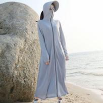 Women's Ice Silk Sun-Protective Hooded Robe Dress XL (suggested 116-140 lbs)