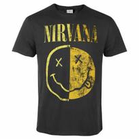 Amplified Nirvana Spliced Smiley Vyriški Anglies spalvos 100% Medvilnės Marškinėliai Vyriški Marškinėliai Viršus Nirvana Klasikinis Marškinėlis XL
