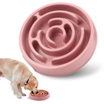 Slow Feeder Dog Bowl, Anti-Choking Puzzle Feeding Bowl For Dry, Wet And Raw Food, Slow Down Eating, Maze Dog Dishes rožinė