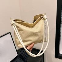 Yogodlns Zomšinė rankinė kasdieninė virvės sagties dizaino daugiaspalvė rankinė per petį reguliuojami dirželiai pirkinių krepšys darbui crossbody kibirėlis 23x9x20cm chaki
