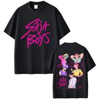 KPop Demon Hunters Movie Saja Boys T-shirts Men Women High Quality Cotton T Shirt Fashion Hip Hop Harajuku Short Sleeve T-shirts S