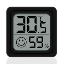 LCD skaitmeninis termometro higrometras vidaus patalpos elektroninis temperatūros drėgmės matuoklis jutiklio matuoklio oro stotis namams juoda