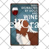 [ Wellcraft ] Cavalier King Charles Spaniel Dog Beer Bath Shop Art Metal Tin Sign Wall  Poster Iron Painting Pub D-13 20*30 CM 20x30cm（7.8x11.8inch）