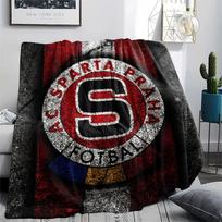 Prahos „Sparta“ futbolo emblema, raštuotas flanelės pledas, aukštos kokybės, patogus visais sezonais, namų dekoras, šiluma ir komfortas, puikiai tinka dovanoms. 80cm x 120cm