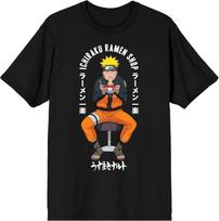 Naruto Shippuden Anime Cartoon Ichiraku Ramen Men's Black Shirt S juoda