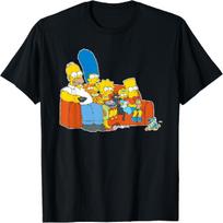 The Simpsons Homer Marge Maggie Bart Lisa Simpson Couch T-Shirt S juoda