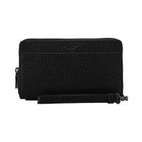 Coach Dvigubo užtrauktuko piniginė Kelioninė organizatorė 20 vientisos spalvos odinė delninė Vyriškos piniginės Juoda 67624-QBBK Basic Set (Bag+Dust Bag)