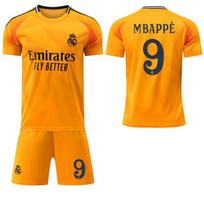 2024 Real Madrid Išvykos Oranžiniai Marškinėliai #9Mbappé #8 Kroos #5 Bellingham #7 Vinícius Futbolo Marškinėliai L