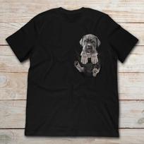 Cute Cane Corso In Pocket Funny Italian Mastiff Puppy T Shirt New 100% Cotton Short Sleeve O-Neck T-shirt Casual Mens Top S juoda