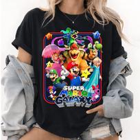Super Mario Galaxy Filmo Marškinėliai Vyrams Moterims Vasariniai Medvilniniai Drabužiai Animacinių Filmų Mados Apvalia Kaklo Trumpomis Rankovėmis T-shirt Streetwear... S įvairiaspalvis