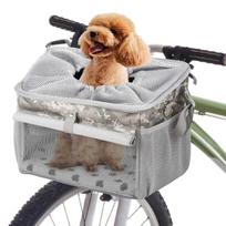 Pet Carrier Bike Basket for Dogs Cats Foldable Waterproof Dog Crate with Adjustable Straps and Storage Pockets