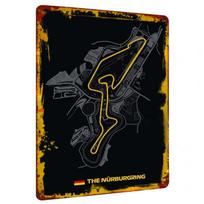 Nurburgring Track Metal Wall Art Racing Decor Car Enthusiast Gift Home Decoration for Garage Office 20x30cm（7.8x11.8inch） black