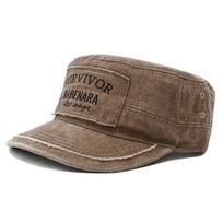 Nauja „Survivor“ siuvinėjimo karinė plokščiu viršumi kepurė Vyriška skalbto medvilnės snapeliu kepurė Unisex armijos beisbolo kepurės moterims ir vyrams Gorras Adjustable