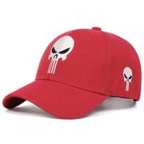Unisex Skull Head Embroidery Baseball Caps Spring Autumn Outdoor Adjustable Casual Hats Sunscreen Hat red