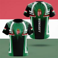 Vengrijos nacionalinis herbas Vėliava 3D Vyriški marškinėliai Vasariniai Vėsūs Laisvalaikio Apvalia Kaklo trumpomis Rankovėmis Kvėpuojantys Sportiniai Salės Marškinėliai Lauko Džersiai S