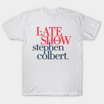Men Black Print T-shirt Late-Show-With-Stephen-Colbert No-Cut Transfer Paper Print Cotton Tshirt L balta