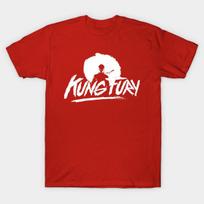 Men Black Print T-shirt Kung Fury No-Cut Transfer Paper Print Cotton Tshirt 2XL raudona