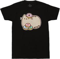 Pusheen Katė PUSHEEN SPURGYLIŲ STACK 100% Medvilnės Marškinėliai Vyriški Marškinėliai Viršus Su Etiketėmis NWT Licencijuotas & Oficialus XL