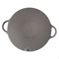 Round Grill Pan Frying Roasting Easy Clean Outdoor Barbecue Plate Nonstick Baking Tray for