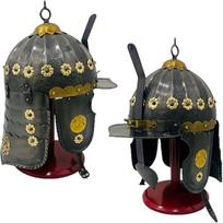 Steel Knight Hussar Helmet Full Wearable Medieval Etched Helmet Classic Look gray