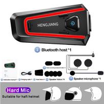 Motorcycle Helmet Bluetooth Headset IPX7 Waterproof Wireless Intercom with Voice Assistant LED Light Hi-Fi Stereo Sound For Haft Helmet