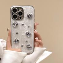 Applicable To Iphone16Promax Rhinestone Mobile Phone Case Luxury Gem Apple 15 Protective Case 14/13 Full Package iPhone16