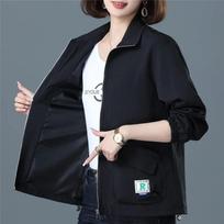 Women Spring and Autumn Double Windbreaker Middle-Aged Elderly Mothers Plus Size Top 4XL juoda