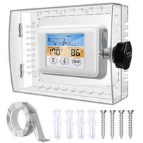 Large Clear Thermostat Lock Box with Combination Lock Set Transparent Guard Cover for Wall Mounted Thermostats Protector 1
