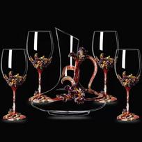 Shangqi Classical Iris Enamel Red Wine Decanter Set