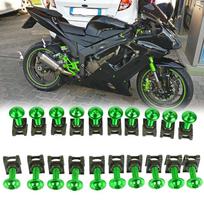 KAWASAKI ER-5 ER6N ER6F EX250R GPZ500S GTR1400 Motociklo lauktuvės varžtai 20 vnt. 6 mm tvirtinimo spaustukai Kėbulo spyruokliniai veržlės varžtai Orange 20pcs