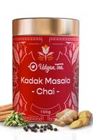 Udyan Tea Kadak Masala Chai | Autentiškas Indijos Masala Chai Latte | Aukščiausios kokybės mišinys su šviežiais arbatos lapeliais ir tikrais prieskoniais, 100g (40 Puodelių)