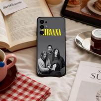 L-Liūdnai Nirvana R-Roko Grupė   Telefono dėklas Samsung S 25,24,23,22,30,21,10,9,Ultra,Plus,Lite,FE,4,5 G Minkštas juodas dėklas Samsung S21Ultra